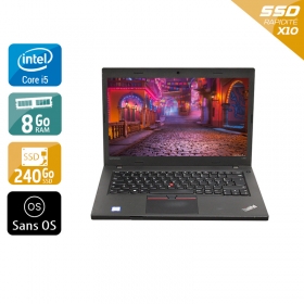 Lenovo Thinkpad T460 i5 Gen 6  - 8Go RAM 240Go SSD Sans OS