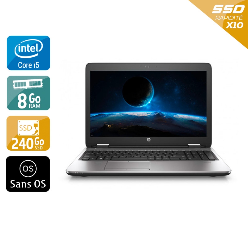 HP ProBook 650 G2 i5 Gen 6  - 8Go RAM 240Go SSD Sans OS