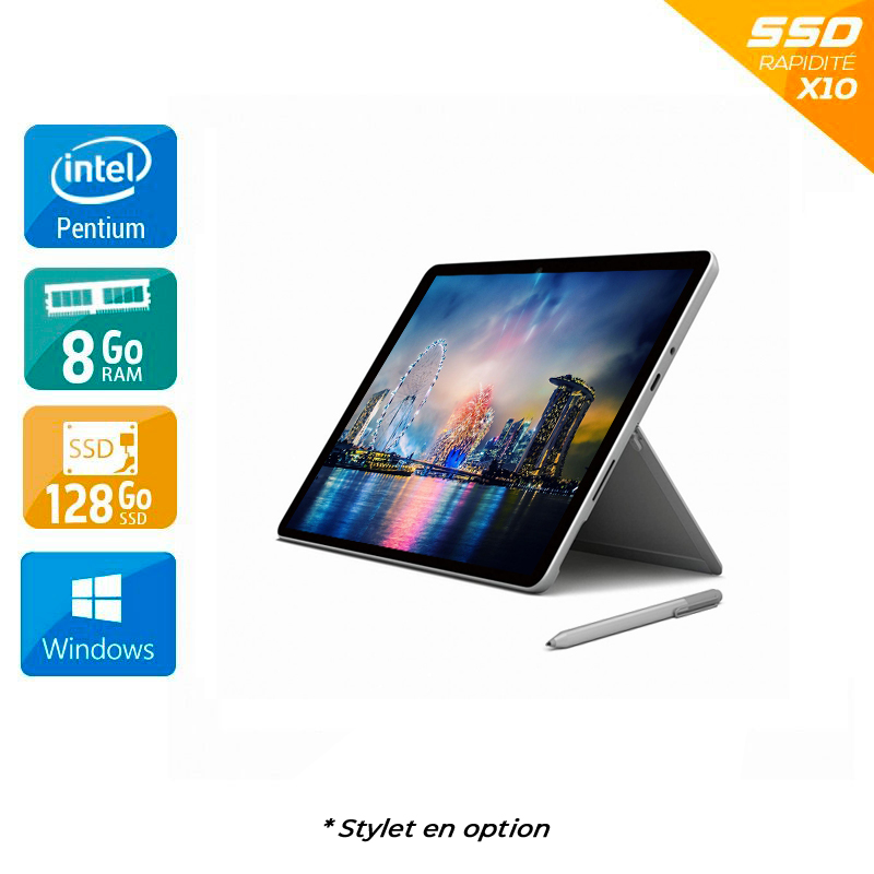 Microsoft Surface Go 1824 10'' Pentium Gold 8Go RAM 128Go SSD Windows 10  État correctOccasion certifiée reconditionnée Bon état -  reconditionné disponible sur Kiatoo