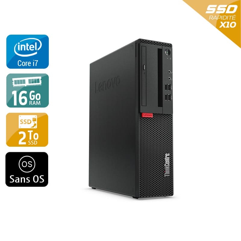 Lenovo ThinkCentre M910 SFF i7 Gen 6 16Go RAM 2To SSD Sans OS