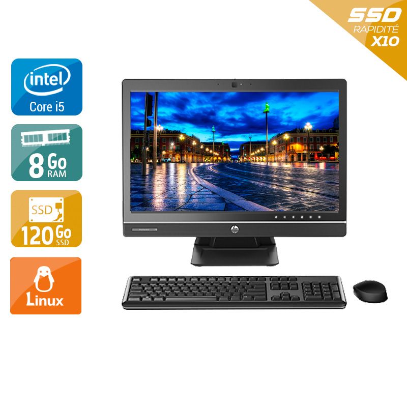 HP ProOne 600 G1 AIO i5 21" - 8Go RAM 120Go SSD Linux
