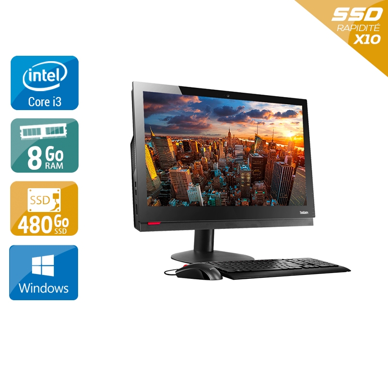 Lenovo ThinkCentre M910Z AIO i3 Gen 7 24" - 8Go RAM 480Go SSD Windows 10