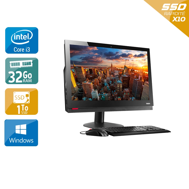 Lenovo ThinkCentre M910Z AIO i3 Gen 7 24" - 32Go RAM 1To SSD Windows 10