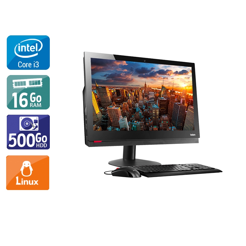 Lenovo ThinkCentre M910Z AIO i3 Gen 7 24" - 16Go RAM 500Go HDD Linux