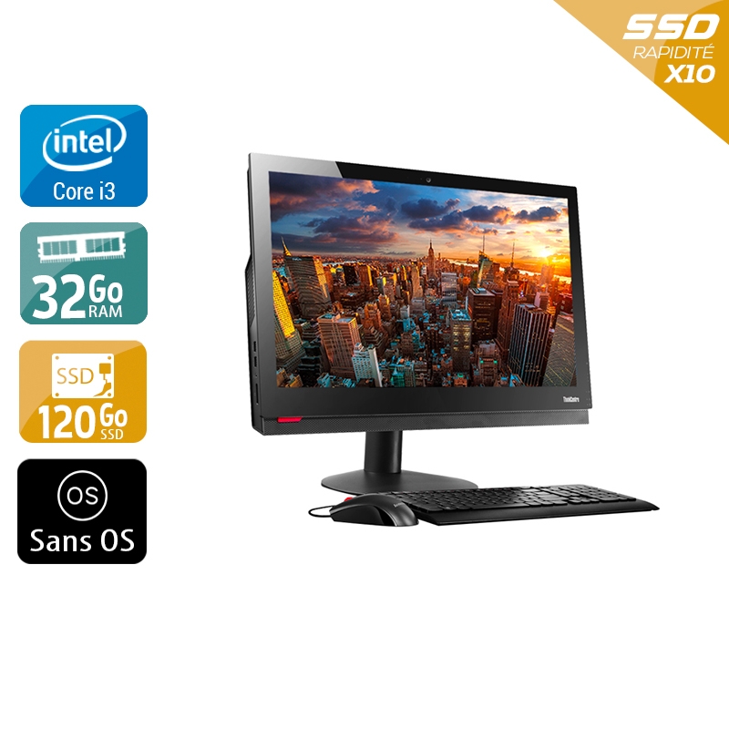 Lenovo ThinkCentre M910Z AIO i3 Gen 7 24" - 32Go RAM 120Go SSD Sans OS