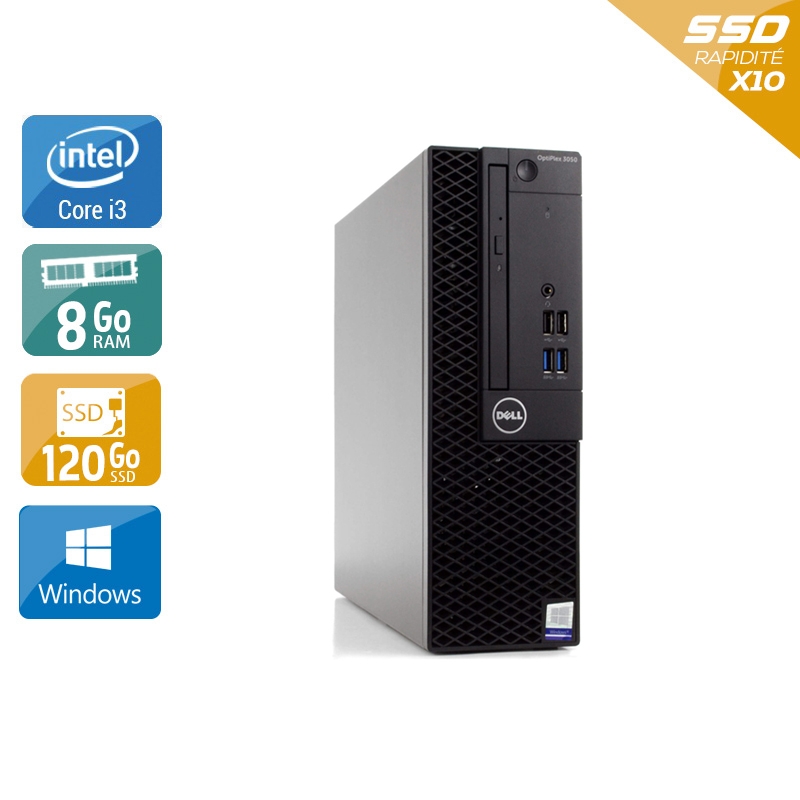 Dell Optiplex 3050 Desktop i3 Gen 7 - 8Go RAM 120Go SSD Windows 10  Très bon étatOccasion certifiée reconditionnée Bon état -  reconditionné disponible sur Kiatoo