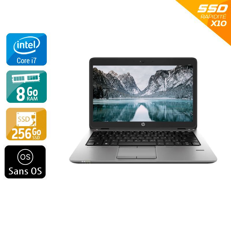 HP EliteBook 820 G1 12,5" i7 - 8Go RAM 256Go SSD Sans OS