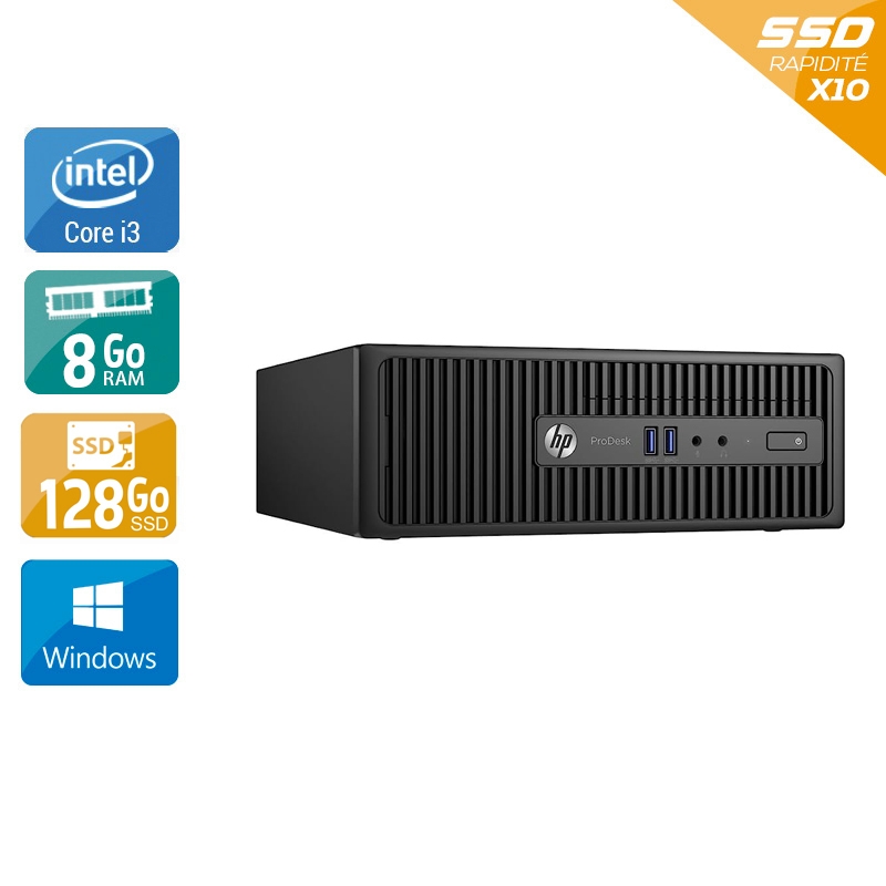HP ProDesk 400 G3 SFF i3 Gen 6 - 8Go RAM 120Go SSD Windows 10