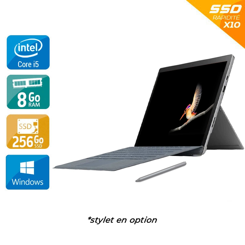 Microsoft Surface Pro 7 12,3" i5 Gen 10 8Go RAM 256Go SSD Windows 11 Pro + Clavier