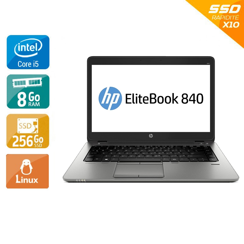 HP EliteBook 840 G8 14" i5 Gen 11 - 8Go RAM 256Go SSD Linux