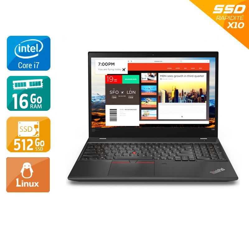 Lenovo ThinkPad T580 15,6" i7 Gen 8 - 16Go RAM 512Go SSD Linux