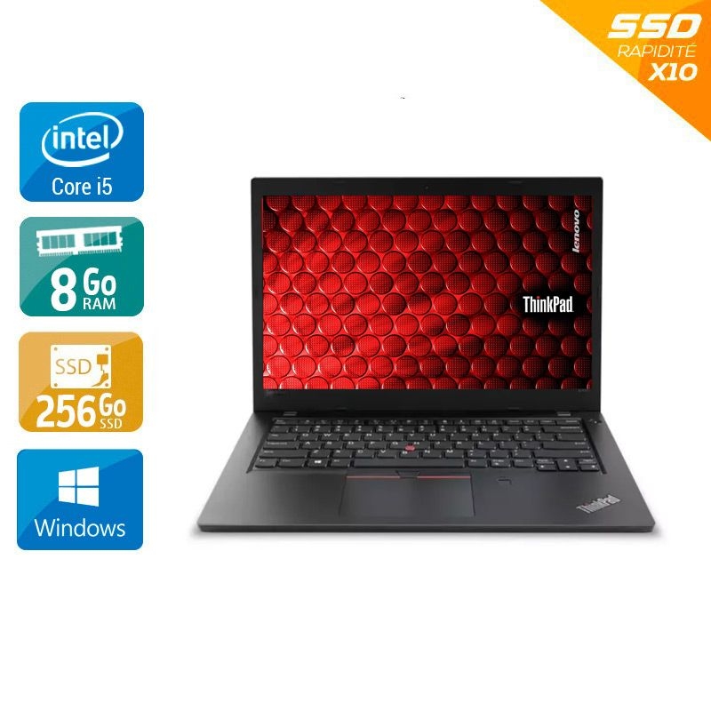 Lenovo ThinkPad L480 14" i5 Gen 8 - 8Go RAM 256Go SSD Windows 11