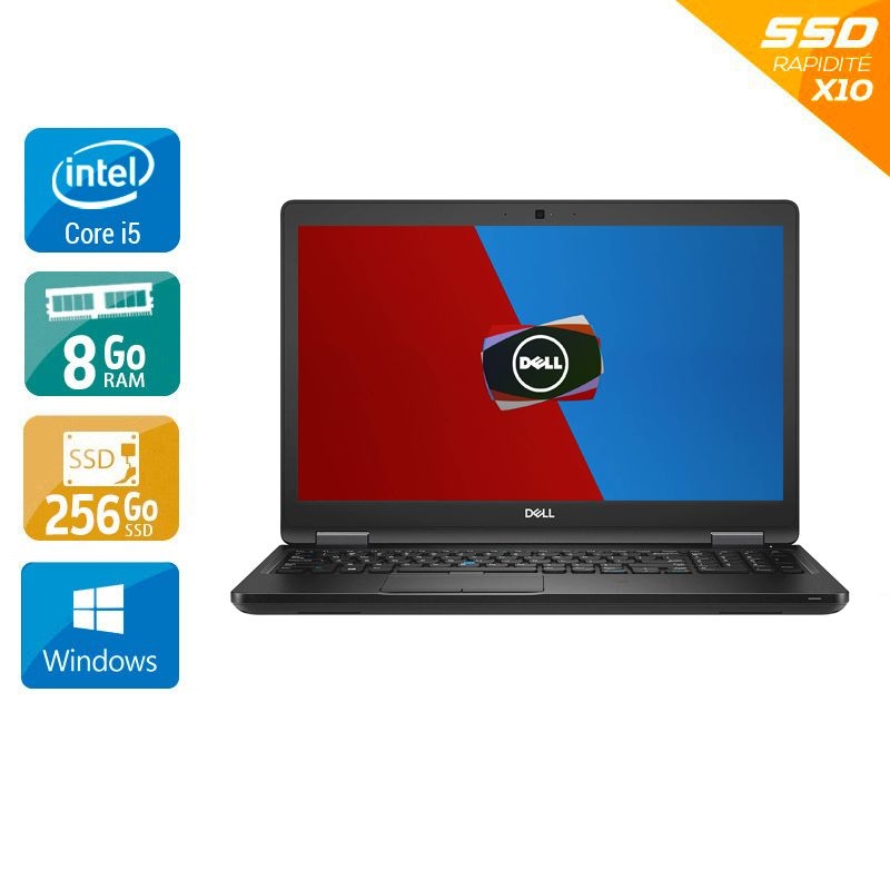 Dell Latitude 5590 15,6'' i5 Gen 8 - 8Go RAM 256Go SSD Windows 11 - Etat du Produit : Bon état  Bon étatOccasion certifiée reconditionnée