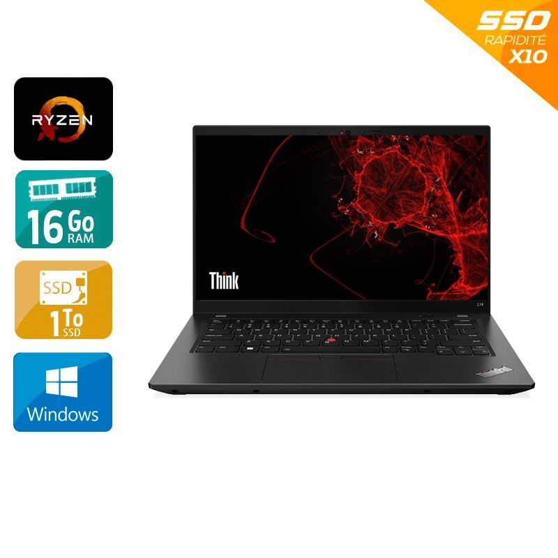 Lenovo ThinkPad L14 GEN 1 14" Ryzen 3 Pro - 16Go RAM 1To SSD Windows 11