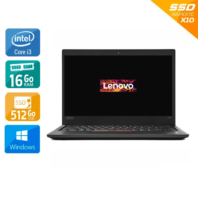 Lenovo ThinkPad L380 13,3'' i3 Gen 8 - 16Go RAM 512Go SSD Windows 11  Très bon étatOccasion certifiée reconditionnée Bon état -  reconditionné disponible sur Kiatoo