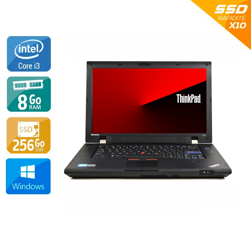 Lenovo ThinkPad L520 15,5'' i3 - 8Go RAM 256Go SSD Windows 10  Très bon étatOccasion certifiée reconditionnée Bon état -  reconditionné disponible sur Kiatoo