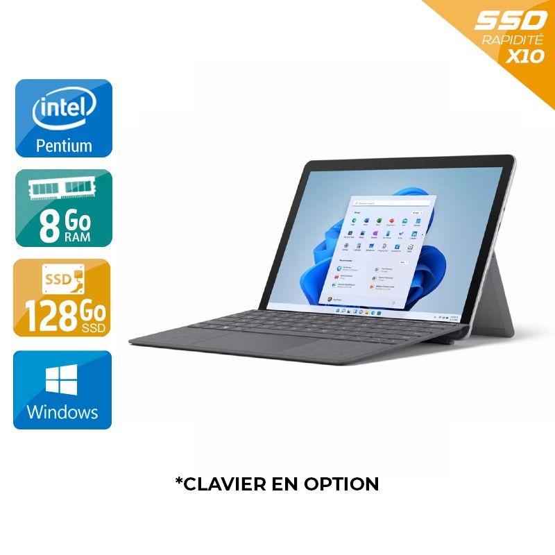 Microsoft Surface Go 3 10,5'' Pentium Gold 8Go RAM 128Go SSD Windows 11 FHD tactile - Etat du Produit : État correct État correctOccasion certifiée reconditionnée
