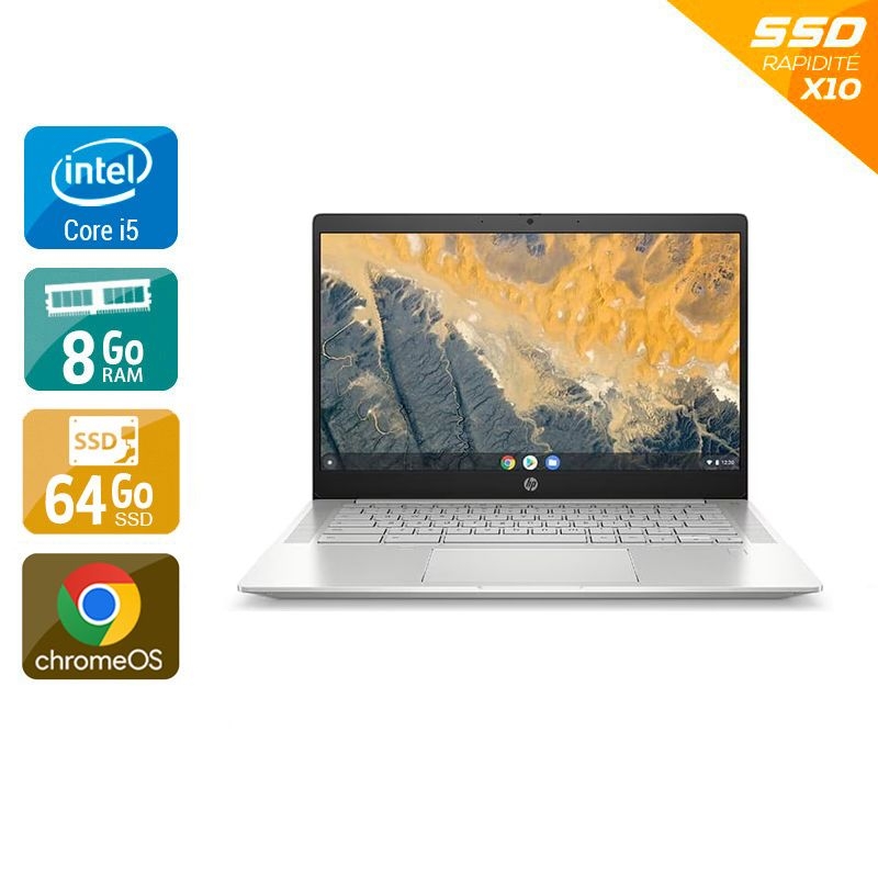 HP Pro c640 Chromebook Enterprise 14'' i5 10th 8Go RAM 256Go SSD Chrome OS  État correctOccasion certifiée reconditionnée