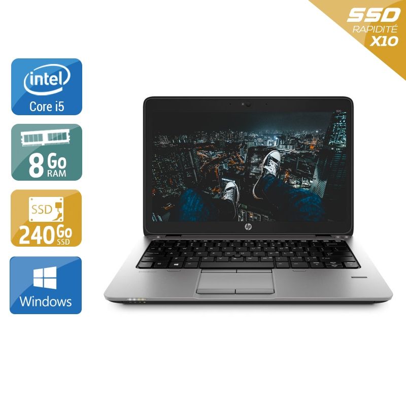 HP EliteBook 820 G1 i5 8Go RAM 240Go SSD Windows 10